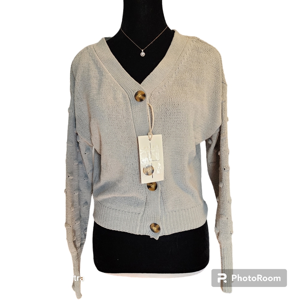 Moon & Madison Green Button Loose Knit Size XS Cardigan